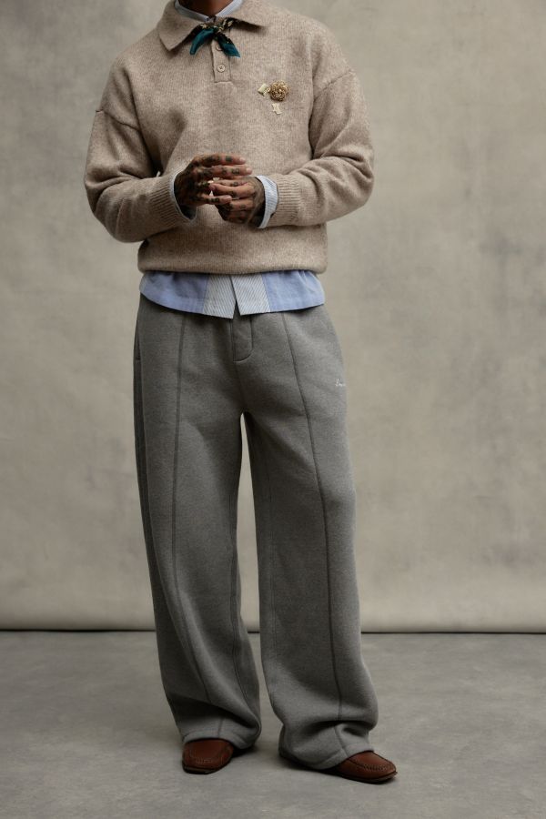 Slide View: 1: Loom Grey Wide-Leg Joggers