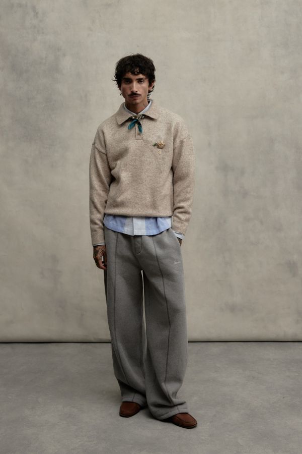 Slide View: 2: Loom Grey Wide-Leg Joggers