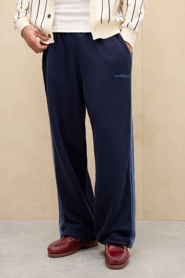 Slide View: 2: iets frans... Navy Harri Side Tape Joggers