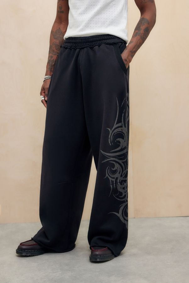 Vista diapositiva: 1: Jaded London Joggers Mostro Tatuaggio Nero Lavato