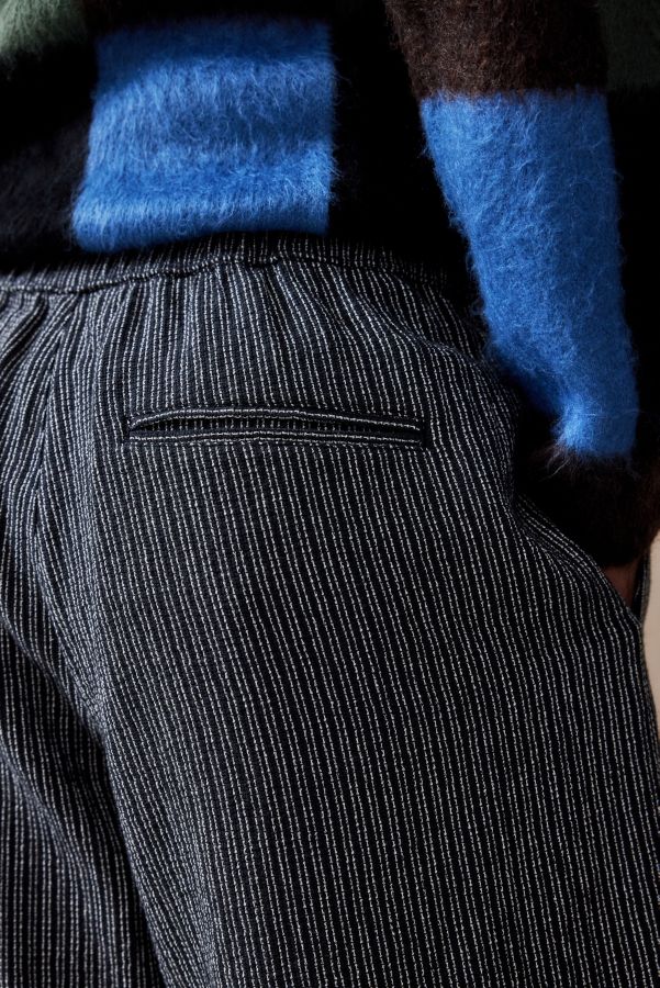 Slide View: 4: Loom Black Flood Textured Stripe Trousers