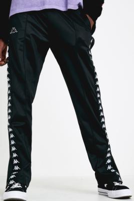 kappa astoria black popper track pants