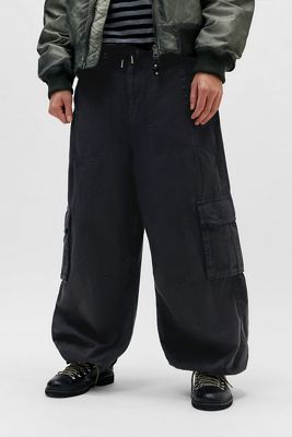 BDG Washed Black Denzel Cargo Trousers