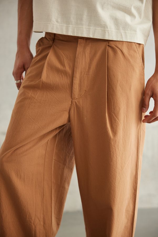 Slide View: 4: Standard Cloth Jason Taupe Wide Leg Trousers