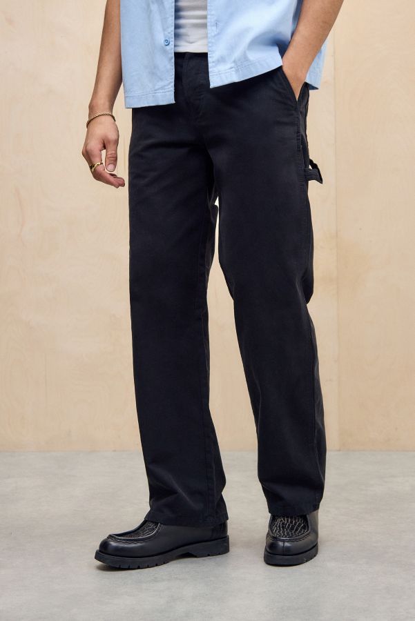 Slide View: 1: Dickies Black Canvas Carpenter Trousers