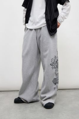 Ed Hardy UO Exclusive Grey Dragon Wide Leg Joggers