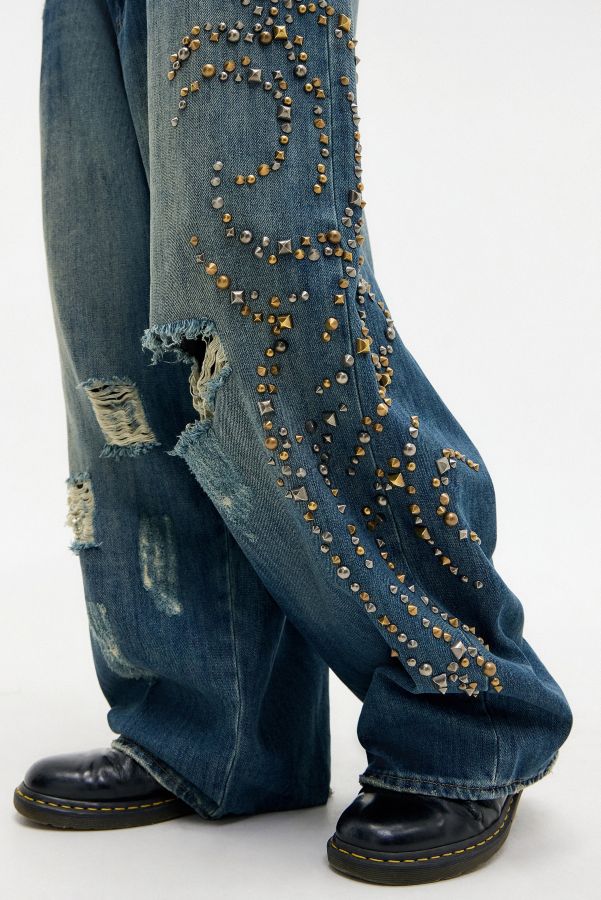 Slide View: 3: Jaded London Tattoo Stud XL Koloss Jeans