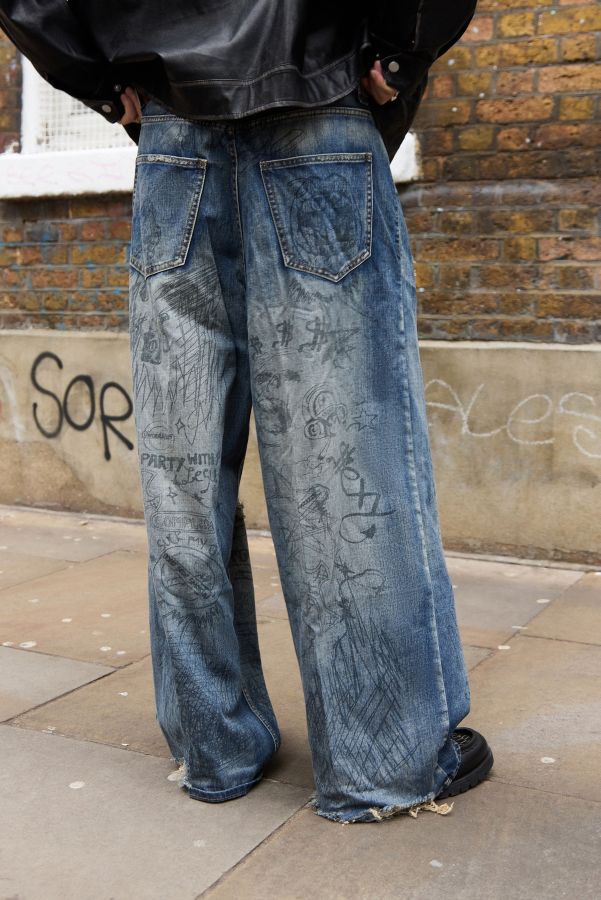 Vista de diapositivas: 3: Jeans Lavados Jaded London Graffiti XL Colossus