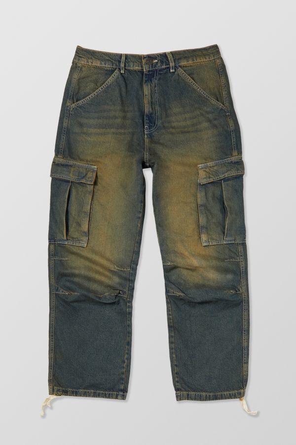 Vista diapositiva: 5: BDG Fixed Waist Stone Wash Denim Cargo Jeans