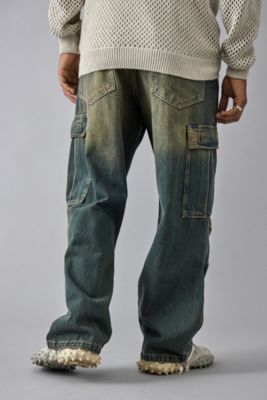 BDG Fixed Waist Denim Cargo Stone Wash Jeans