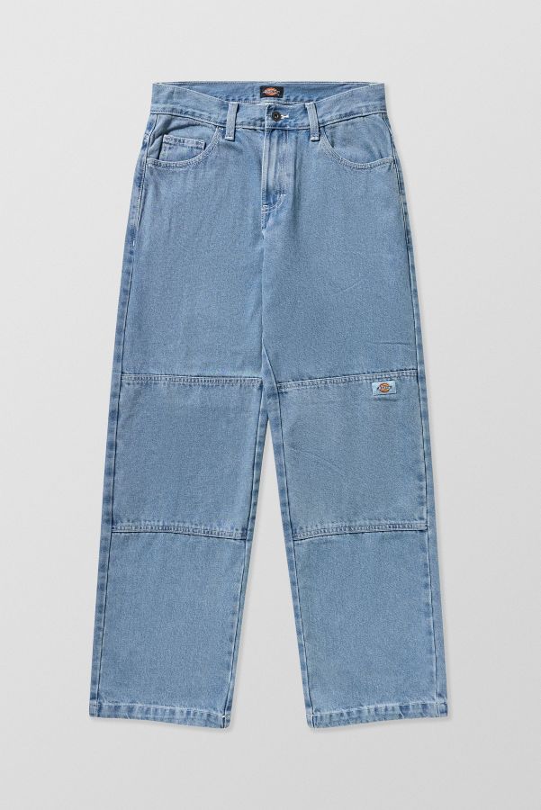 Slide View: 5: Dickies Light Wash Double Knee Jeans