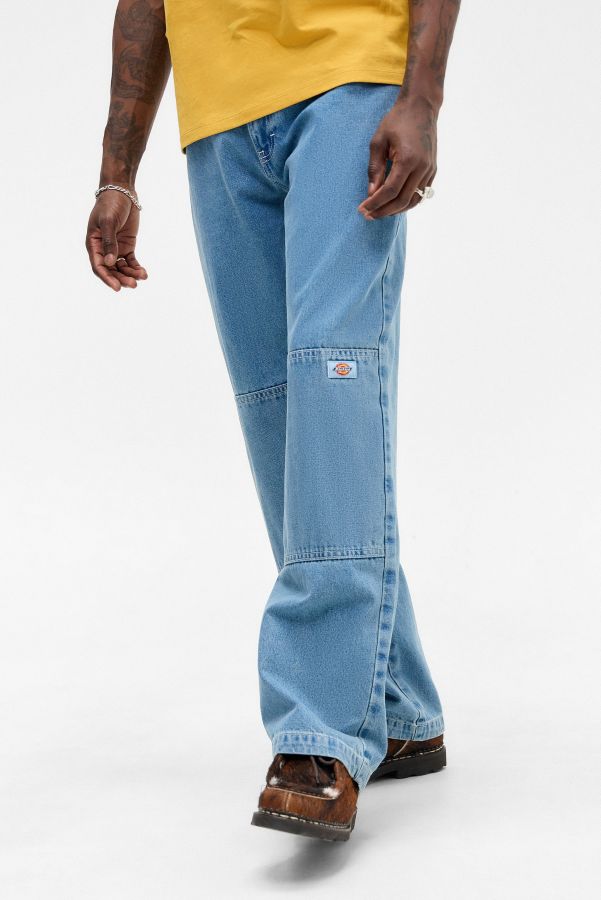 Slide View: 2: Dickies Light Wash Double Knee Jeans