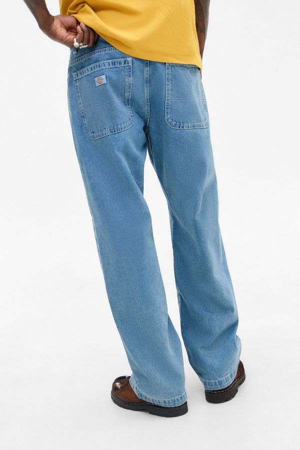 Slide View: 4: Dickies Light Wash Double Knee Jeans