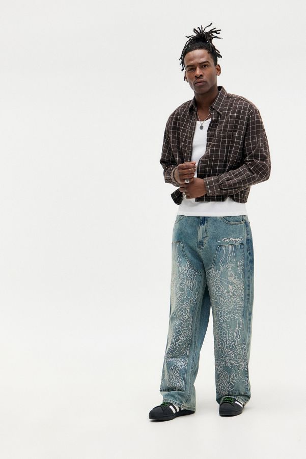 Slide View: 2: Ed Hardy UO Exclusive Snake Panther Carpenter Jeans