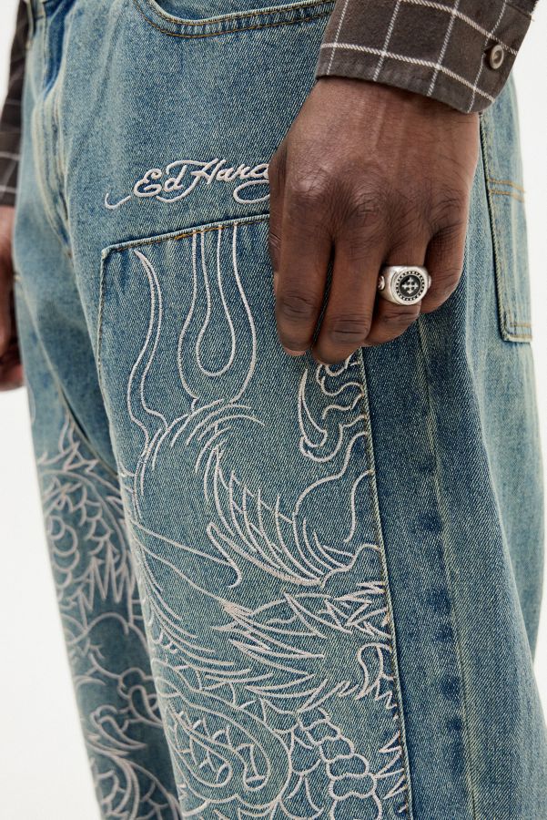 Slide View: 3: Ed Hardy UO Exclusive Snake Panther Carpenter Jeans