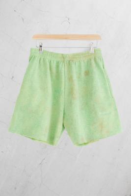 green jogger shorts