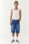 Thumbnail View 1: BDG Washed Indigo Denim Oversized Carpenter Shorts