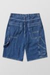 Thumbnail View 6: BDG Washed Indigo Denim Oversized Carpenter Shorts