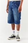 Thumbnail View 2: BDG Washed Indigo Denim Oversized Carpenter Shorts