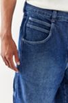 Thumbnail View 3: BDG Washed Indigo Denim Oversized Carpenter Shorts