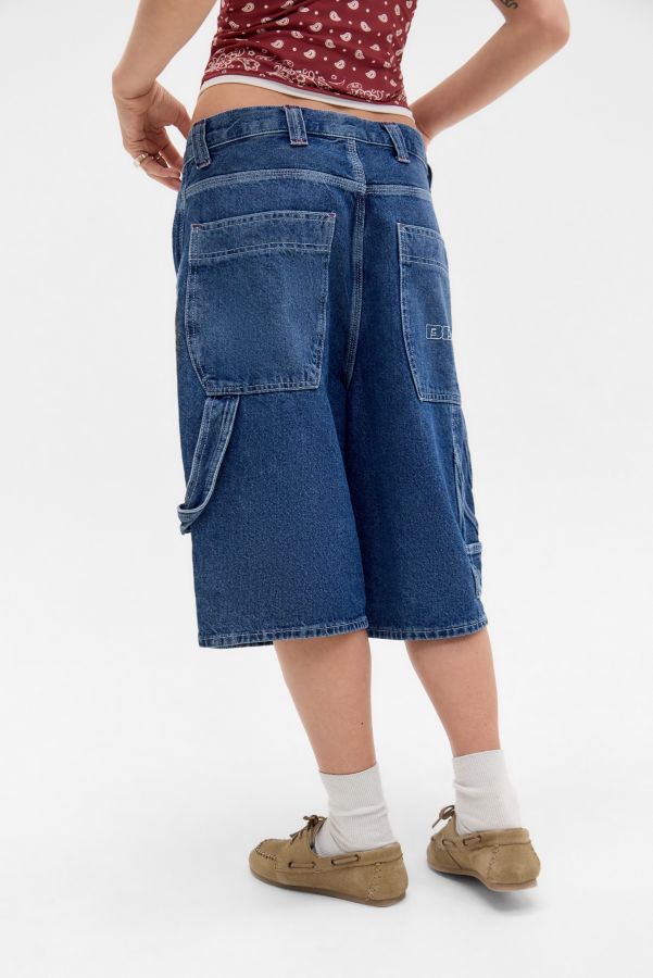 Slide View: 7: BDG Washed Indigo Denim Oversized Carpenter Shorts