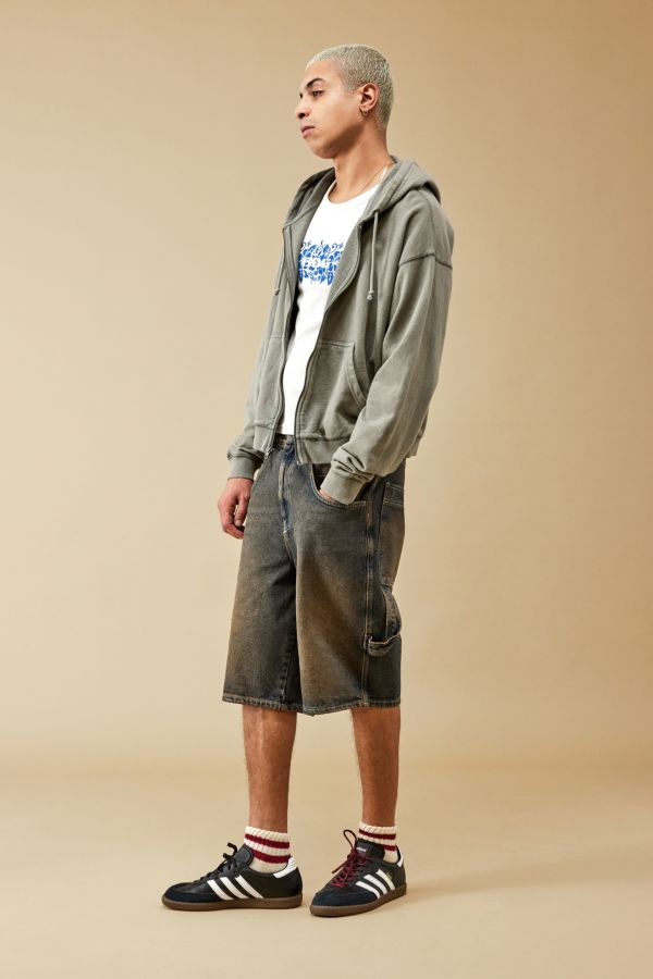 Slide View: 2: BDG Stone Tinted Denim Oversized Carpenter Shorts