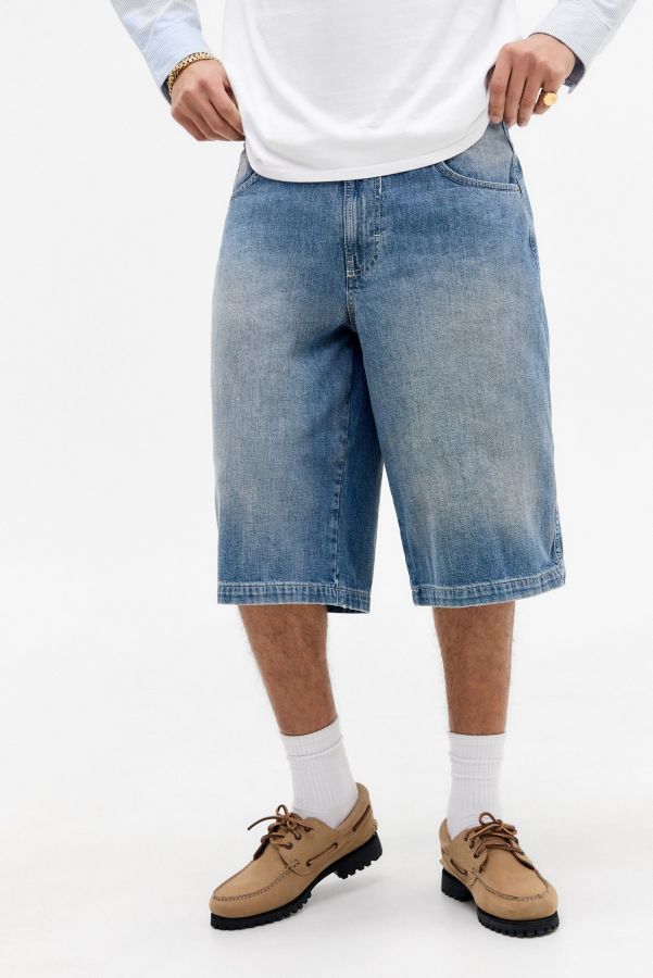 Slide View: 1: BDG Blue Neo Crosshatch Jorts