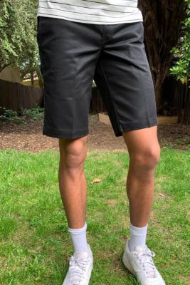 black slim shorts