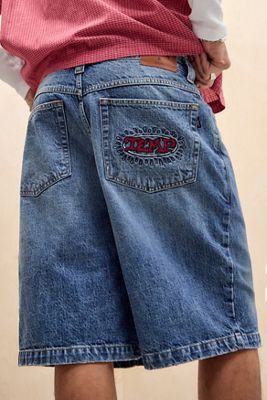 Temp Surf Co UO Exclusive Mid Wash Crosshatch Jorts