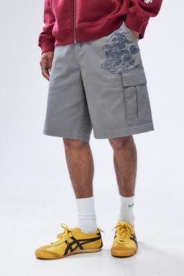 Ed Hardy UO Exclusif Shorts Cargo Gris Délavé Ton sur Ton