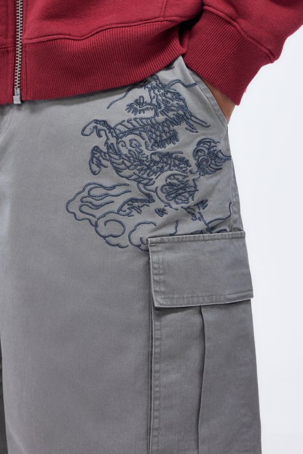 Vista diapositiva: 3: Ed Hardy Uo Esclusivo Pantaloncini Cargo Grigi Tonali Lavati