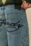 Thumbnail View 4: Short Ed Hardy UO Exclusif Bleu Flamme Appliqué