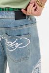 Thumbnail View 5: Ed Hardy UO Exclusive Jorts de Panneautage Bleu Moyen