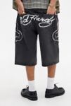 Thumbnail View 6: Short Ed Hardy UO Exclusif Noir avec Appliqué Flamme