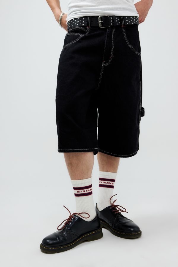 Slide View: 5: BDG – Zimmermannsshorts in Schwarz im Oversized-Stil