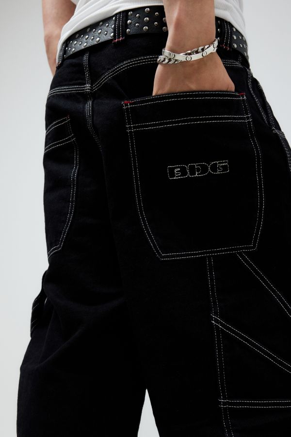 Slide View: 6: BDG – Zimmermannsshorts in Schwarz im Oversized-Stil