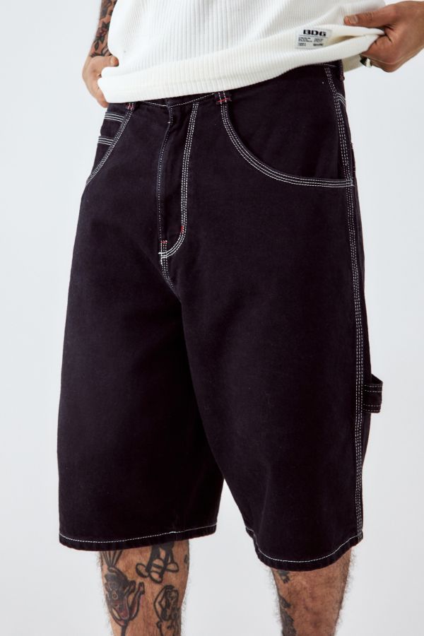 Slide View: 2: BDG – Zimmermannsshorts in Schwarz im Oversized-Stil