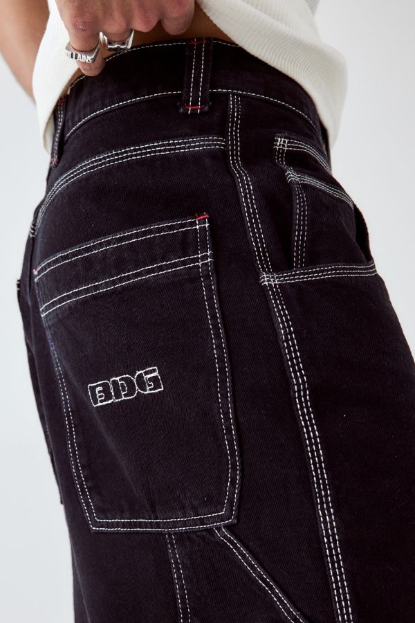 Slide View: 3: BDG – Zimmermannsshorts in Schwarz im Oversized-Stil