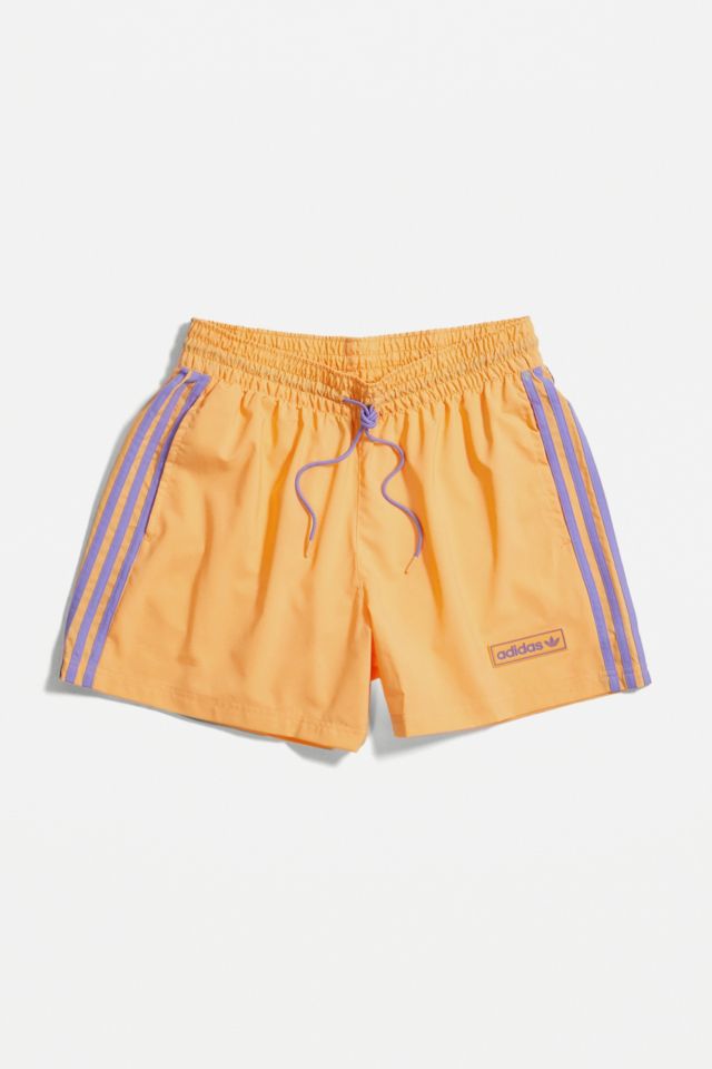 adidas 3-Stripe Orange Swim Shorts | Urban Outfitters UK