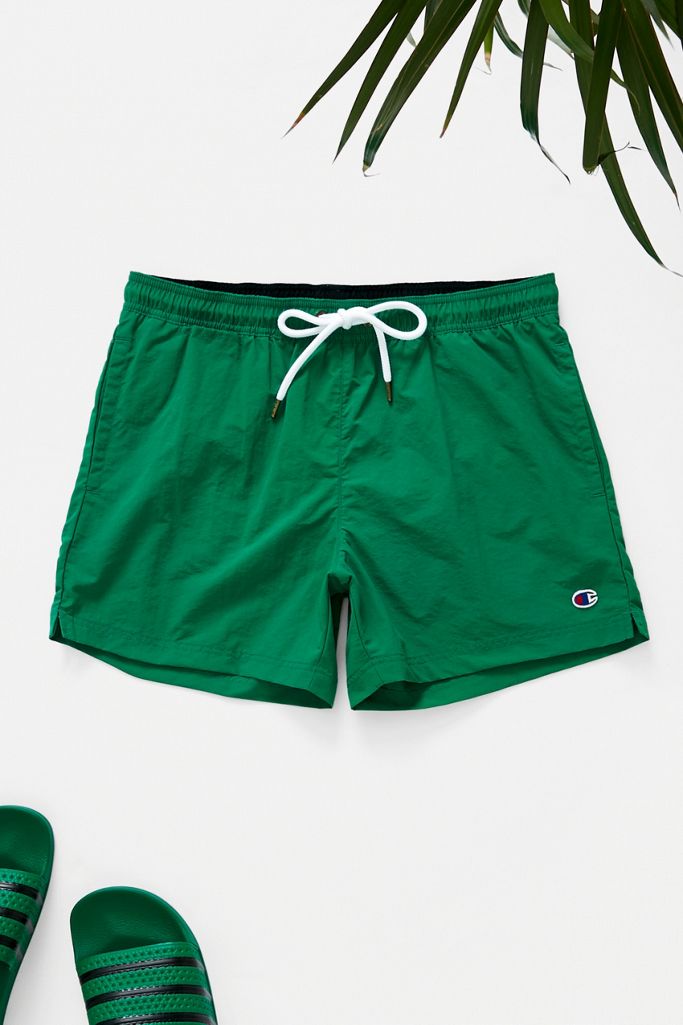 Champion Green Logo Script Swim Shorts Urban Outfitters UK