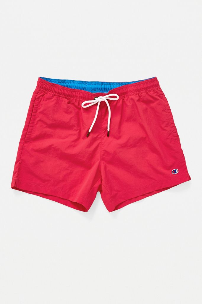 Champion Pink Logo Script Swim Shorts Urban Outfitters UK