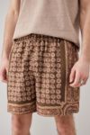 Thumbnail View 1: BDG – Badeshorts in Braun mit Medaillon-Print