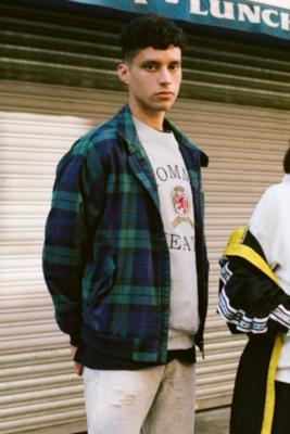 tommy jeans plaid crest harrington jacket