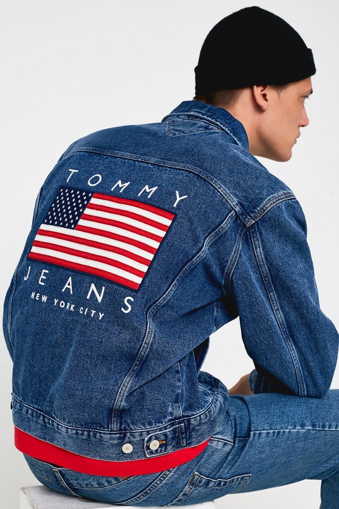 Tommy Jeans USA Flag Denim Jacket Urban Outfitters UK