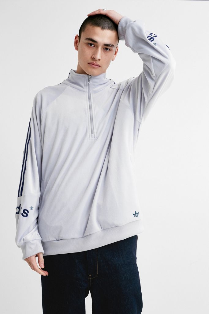 adidas White Velour Track Top Urban Outfitters UK