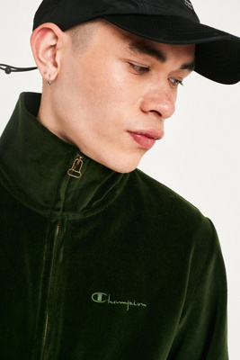champion green velour track top