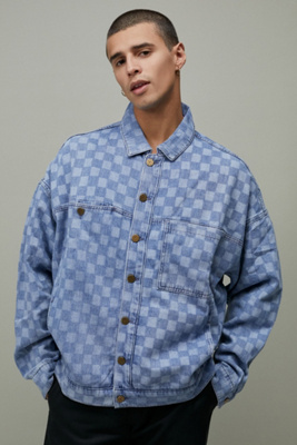 checked denim jacket