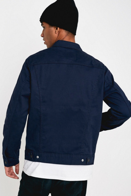 levi's trucker jacket navy blazer