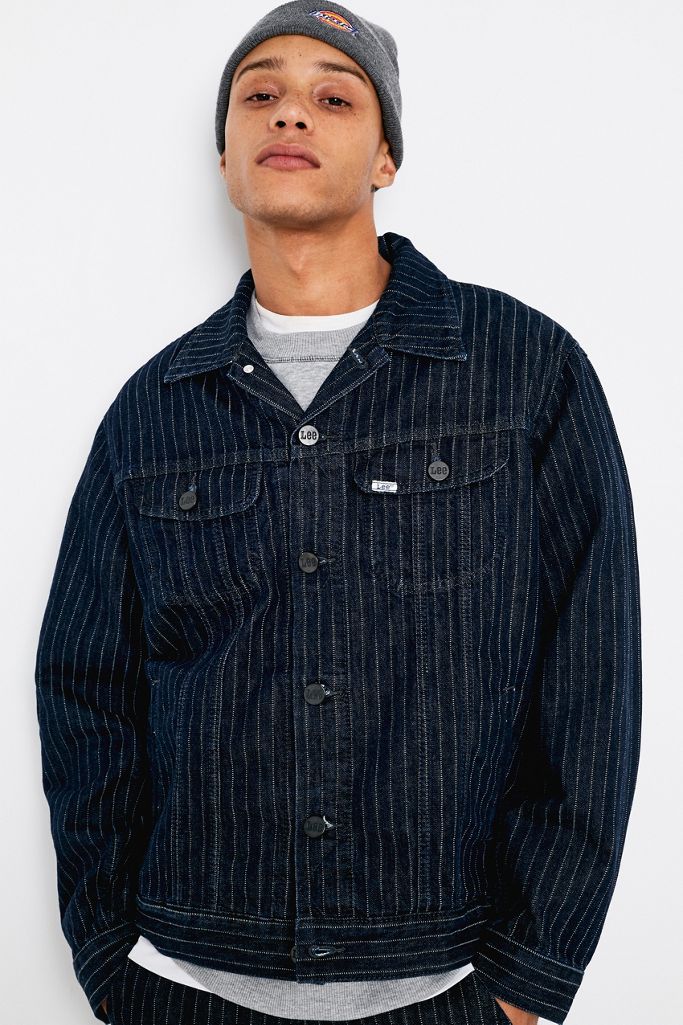 Lee Indigo Pinstripe Rider Jacket Urban Outfitters UK