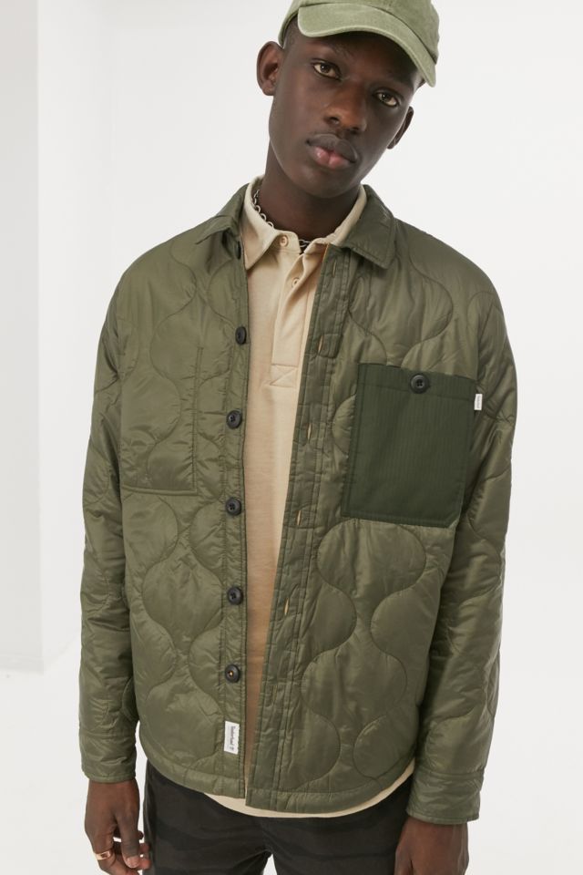 Timberland Mixed Media Green Jacket | Urban Outfitters UK